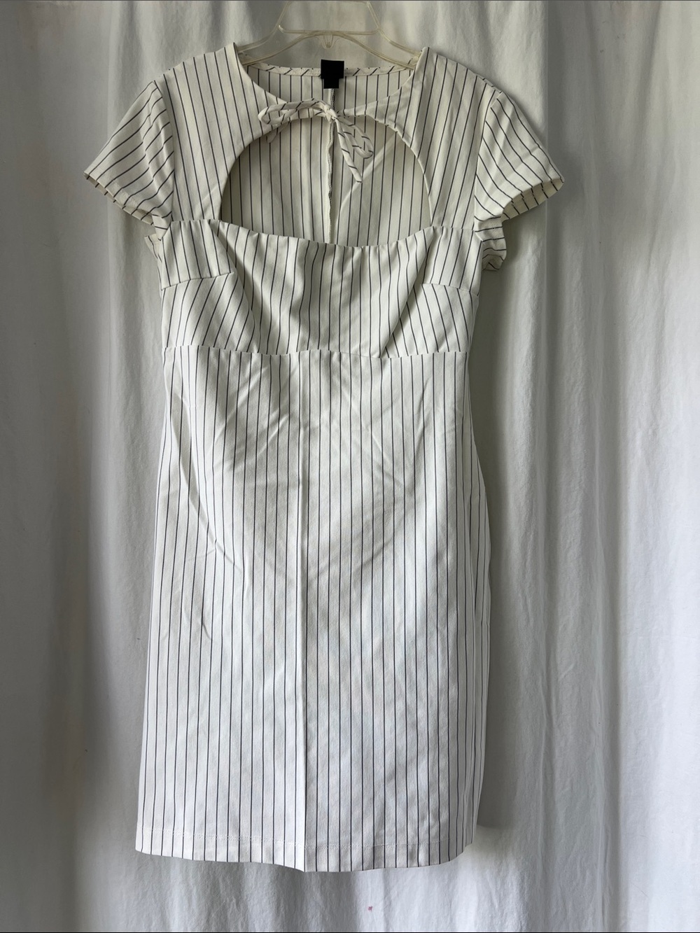 wild fable White Pinstripe Cutout Mini Dress